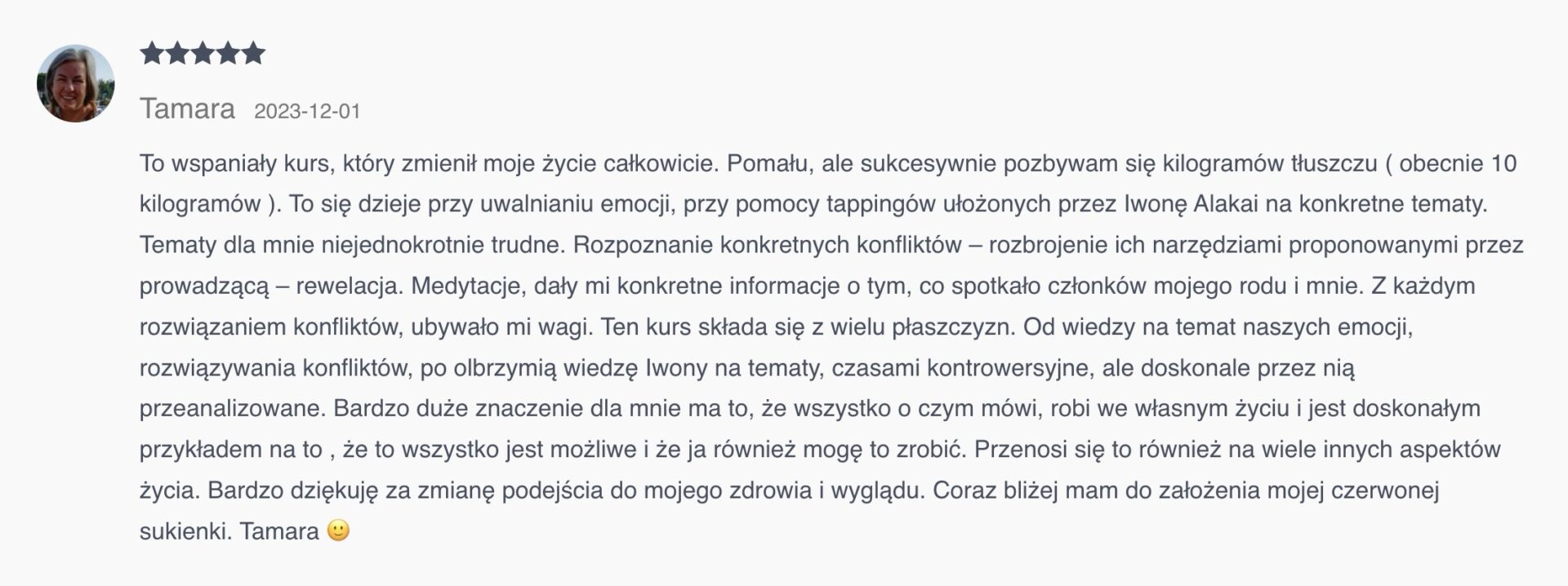 Opinia uczestniczki webinaru