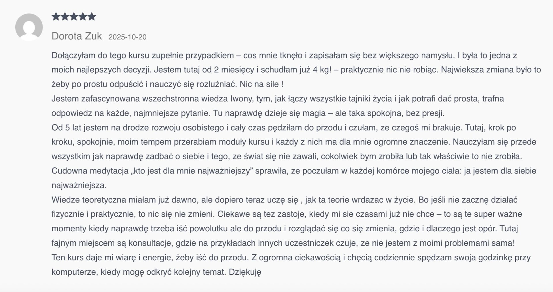 Opinia uczestniczki webinaru