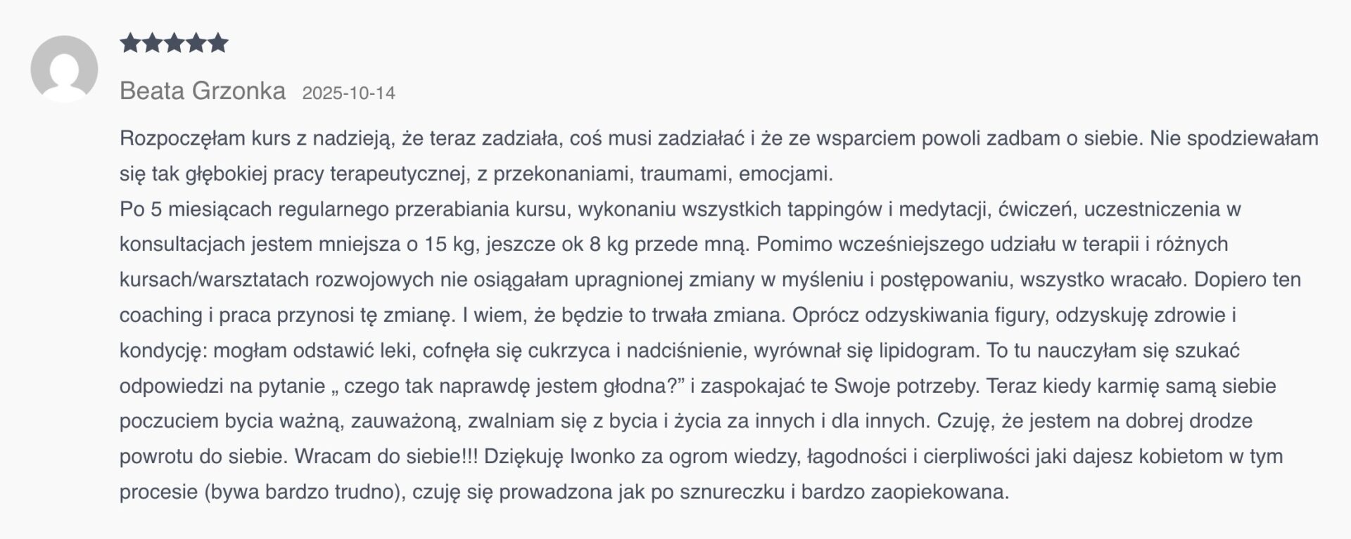 Opinia uczestniczki webinaru