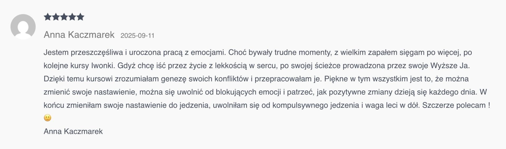 Opinia uczestniczki webinaru